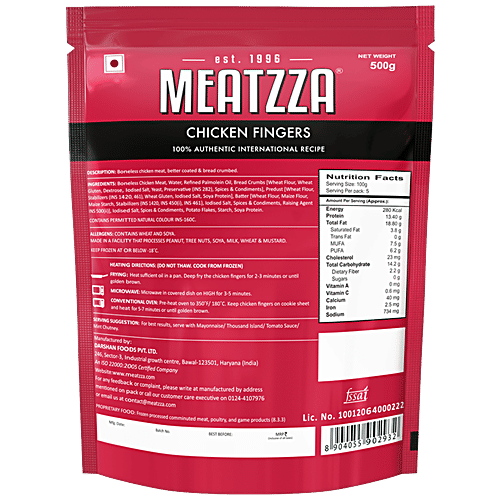 Meatzza Chicken - Finger, 500 g  Authentic International Recipe