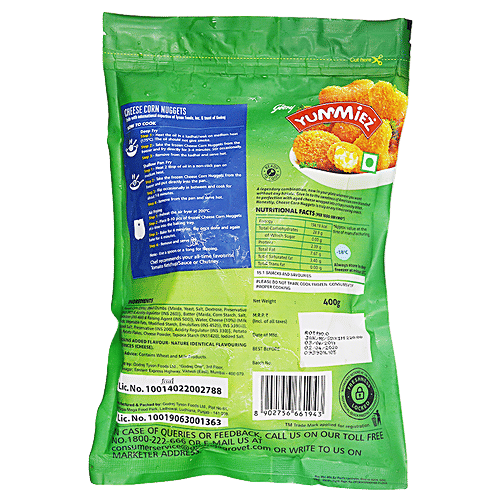 Yummiez Cheese Corn Nugget, 400 g  