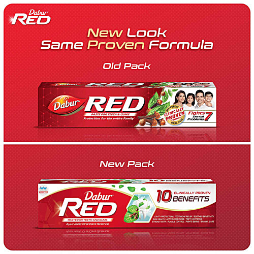 Dabur Red India's No.1 Ayurvedic Fluroide Free Paste, 200 g (Pack of 2) 