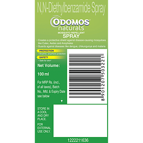 Odomos Naturals Mosquito Repellent Spray, 100 ml  