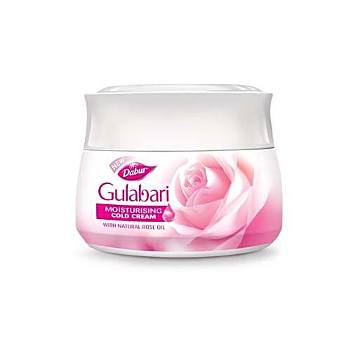 Dabur Gulabari Moisturising Cold Cream (Skin Moisturiser) - Free Rose Glow Lotion, 50 ml  