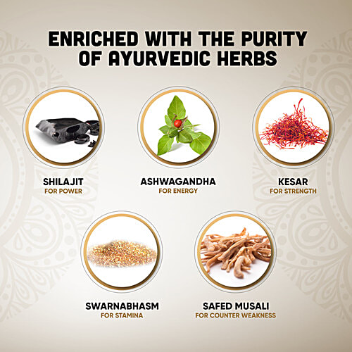 Dabur Shilajit Gold Premium Vitality Ayurvedic Supplement, 10 pcs  