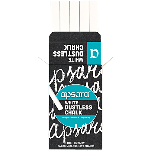 Apsara White Dustless Chalks, 10 pcs  