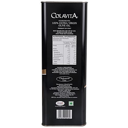 Colavita Extra Virgin Olive Oil, 5 L Tin Certified Italian