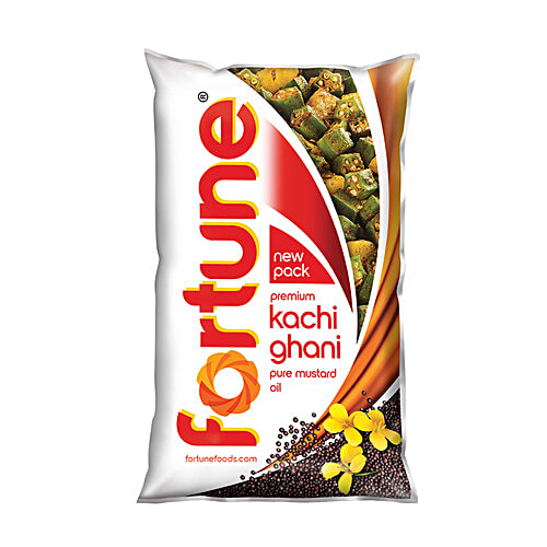 Buy Fortune Mustard Oil Kachi Ghani 1 Ltr Pouch Online at the Best