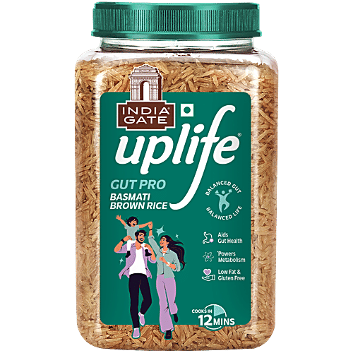 India Gate Brown Basmati Rice/Basmati Tandul - 12 Minute Active Health Special, 1 kg  Aids Gut Health, Low Fat & Gluten Free