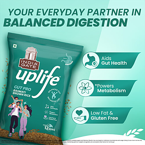 India Gate Brown Basmati Rice/Basmati Tandul - 12 Minute Active Health Special, 1 kg  Aids Gut Health, Low Fat & Gluten Free