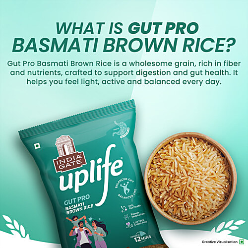 India Gate Brown Basmati Rice/Basmati Tandul - 12 Minute Active Health Special, 1 kg  Aids Gut Health, Low Fat & Gluten Free