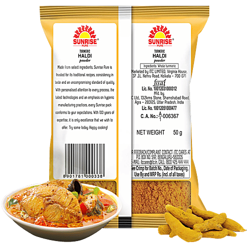 Sunrise Pure Turmeric Powder/Haladi, 50 g Pouch 