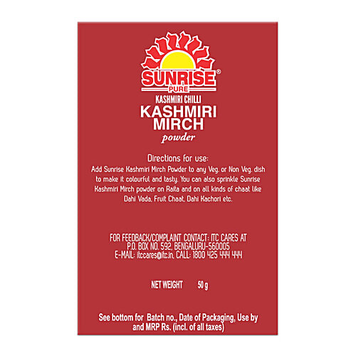 Buy Sunrise Powder Kashmiri Mirch 50 Gm Online at the Best Price of Rs