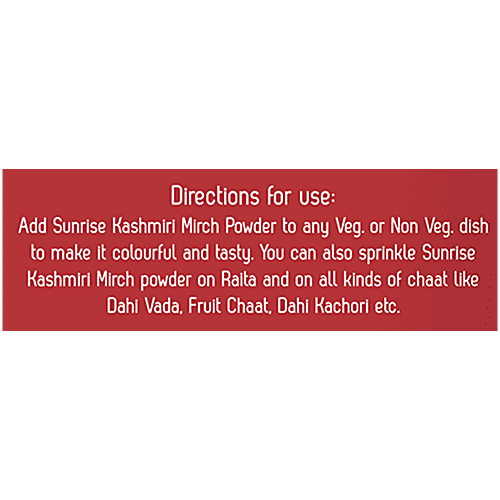 Sunrise Pure Pure Kashmiri Red Chilli Powder, Kashmiri Mirch Powder, 50 g  