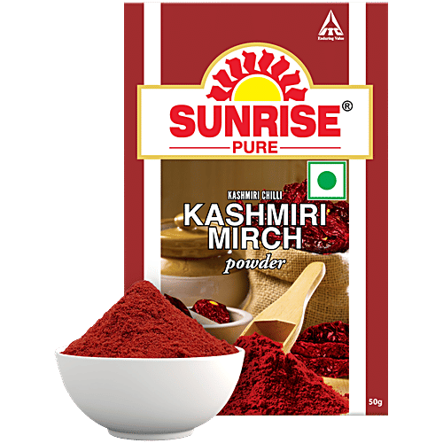 Sunrise Pure Pure Kashmiri Red Chilli Powder, Kashmiri Mirch Powder, 50 g  