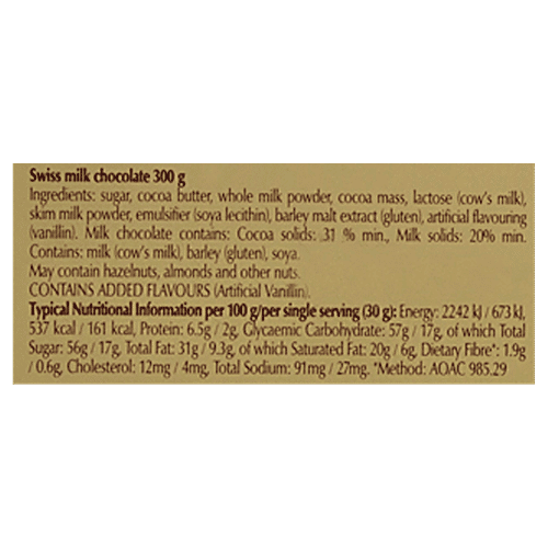 Lindt Chocolate - Gold Bar Milk, 300 g  