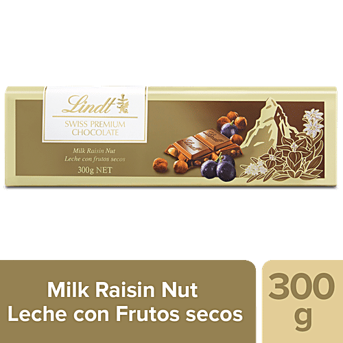 Lindt Chocolate - Gold Bar Hazel/Raisin, 300 g  
