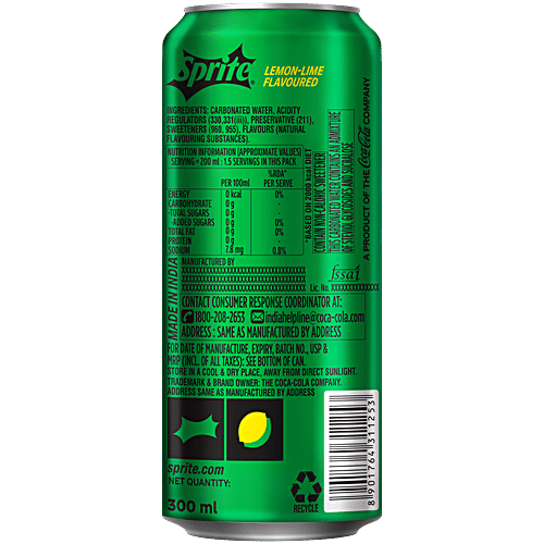 Sprite Zero Sugar, 300 ml Can 
