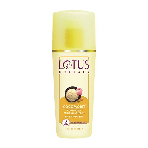 Lotus Herbals Cocomoist Moisturizing Lotion - Normal to Dry Skin, Cocoa Butter, 80 ml  2 mins To Supple Skin