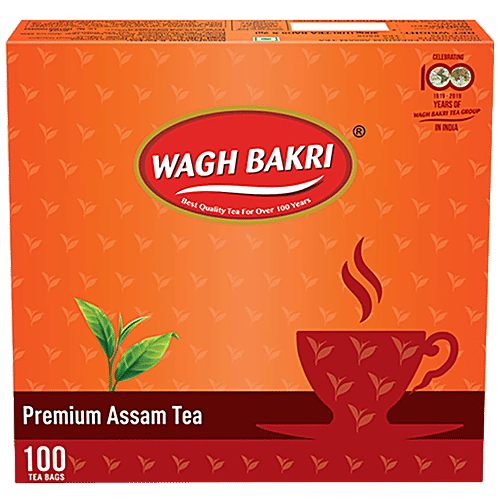 Wagh Bakri Assam Tea - Premium, 200 g (100 Bags x 2 g each) 