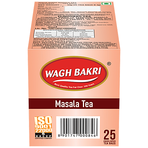 Wagh Bakri Tea Bags - Masala, 50 g (25 Bags x 2 g each) 