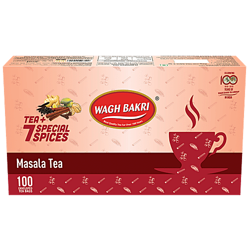 Wagh Bakri Tea - Masala, 200 g (100 Bags x 2 g each) 