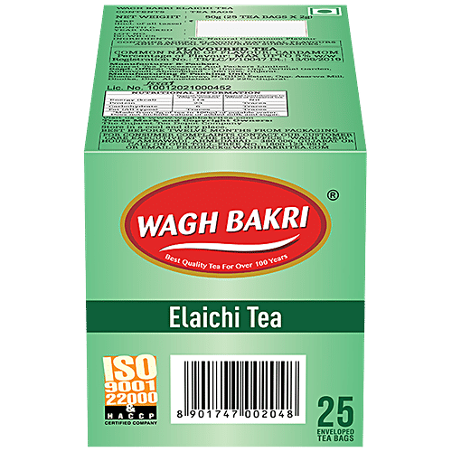 Wagh Bakri Tea - Elaichi, 50 g (25 Bags x 2 g each) 