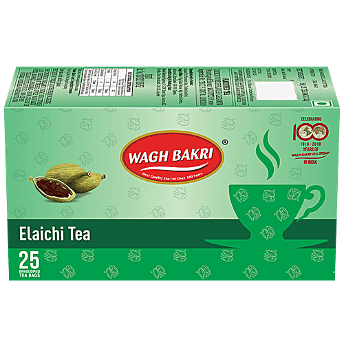 Wagh Bakri Tea - Elaichi, 50 g (25 Bags x 2 g each) 