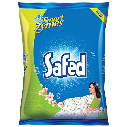 Safed Detergent Powder - Smartzymes Technology, 1 kg  Advanced Power Bullets, Fibre Protection Technology