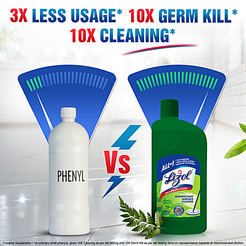 Lizol Disinfectant Surface & Floor Cleaner Liquid - Neem, 1L Kills 99.9% Germs