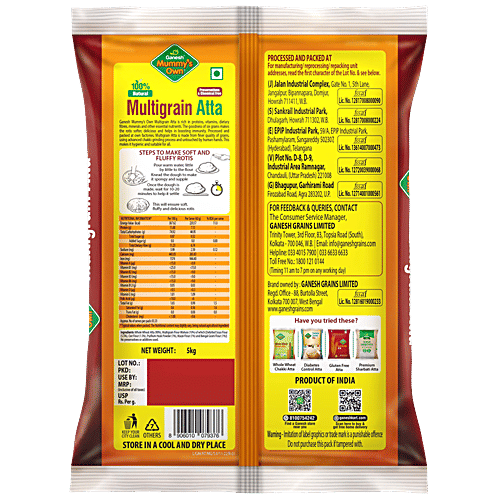 Ganesh Multigrain Atta, 5 kg  Contains 6 Natural Grains