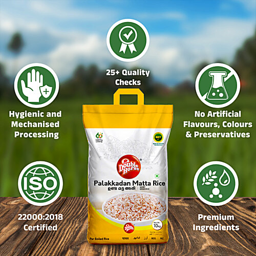 Double Horse Palakadan Unda Matta Rice, 10 kg  