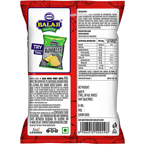 Balaji BALAJI Wafers - Tomato Twist, 35g Pouch
