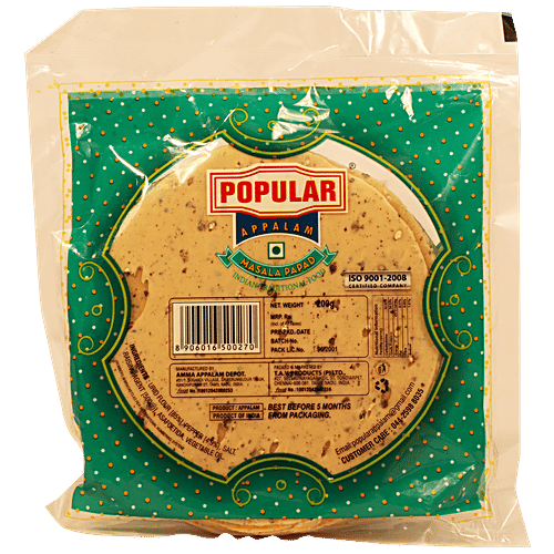 Popular Papad - Masala, 200 g  
