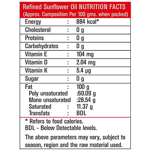 Sunpure  Refined - Sunflower Oil, 1 L Pet Bottle 