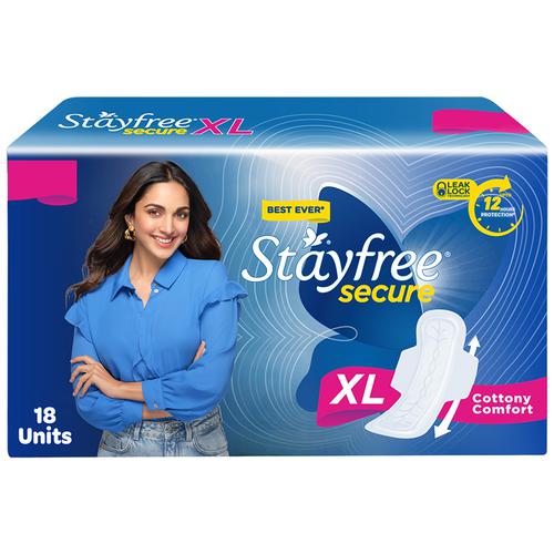 Buy Stayfree Sanitary Pads Secure Xl Cottony Soft With Wings 20
