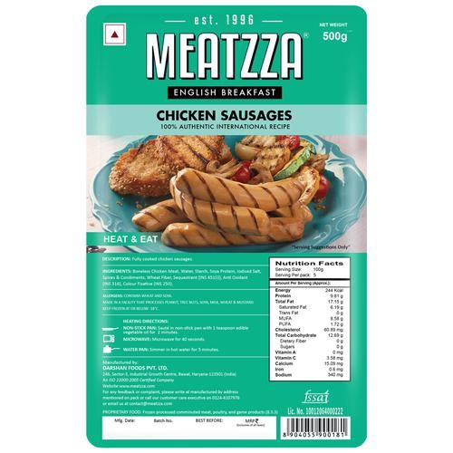 Meatzza Chicken - Sausage, 500 g  100% Authentic International Recipe