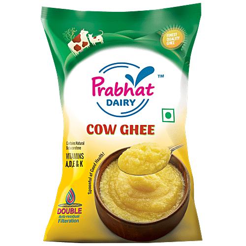 Prabhat Pure Cow Ghee, 1000 ml Pouch 