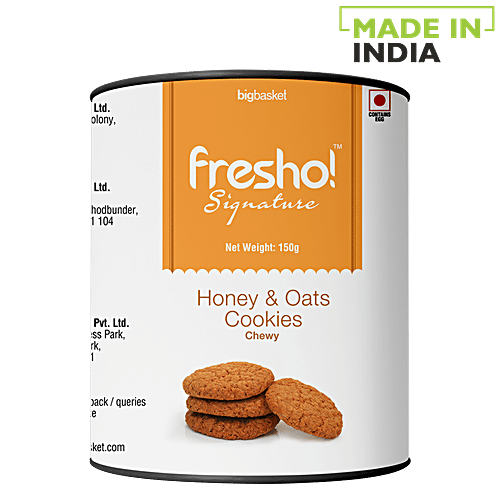 Fresho Signature Cookies - Honey & Oats, Chewy, 150 g  