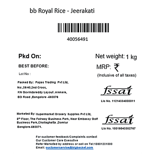 bb Royal Rice - Jeerakati, 1 kg  