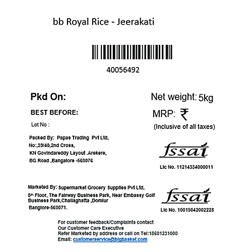 bb Royal Rice - Jeerakati, 5 kg  