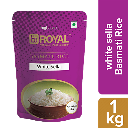 bb Royal Basmati Rice/Basmati Chawal - White Sella, 1 kg (Parboiled) 