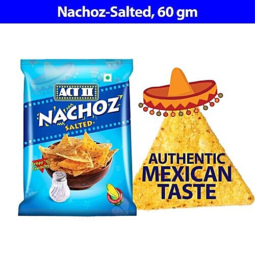 ACT II Crispy N Crunchy - Nachoz Salted, 60 g Carton 