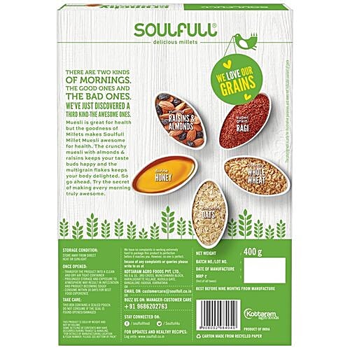 Soulfull Millet Muesli - Crunchy, 400 g  