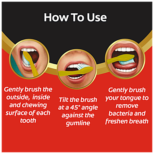 Colgate Toothbrush - 360 Degree Charcoal Gold, Soft Bristles, 3 pcs Buy 2 Get 1 Free 100% Anti-Germ Bristles