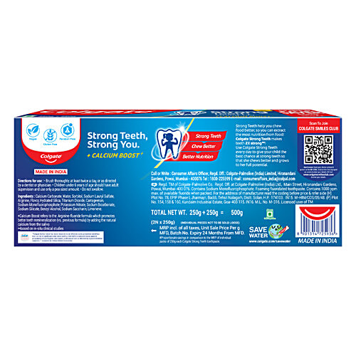 Buy Colgate Toothpaste Strong Teeth 500 Gm Online At Best Price of Rs ...