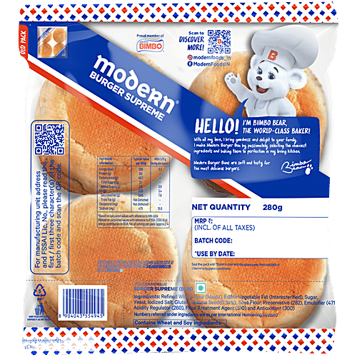 MODERN  Burger Supreme Buns, 280 g (4 pcs) 