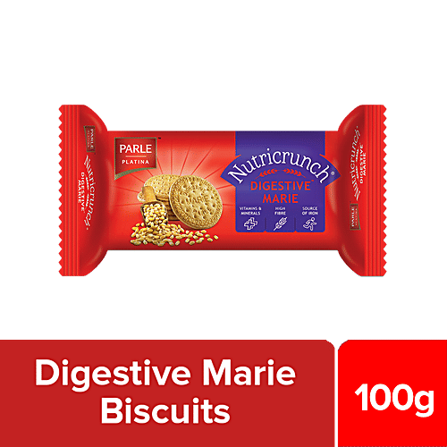 Parle Platina Nutri Crunch Digestive Marie, 100 g High Fibre & Source of Iron