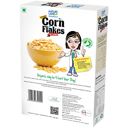 Natureland Organics Corn Flakes, 200 g Box No Added Preservatives
