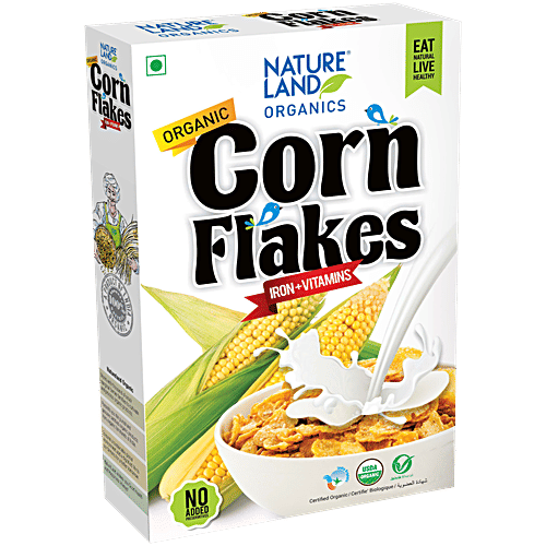 Natureland Organics Corn Flakes, 200 g Box No Added Preservatives