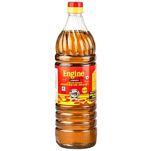 Engine Kacchi Ghani Mustard Oil, 1 L Bottle Fortified with Vitamin A & D2