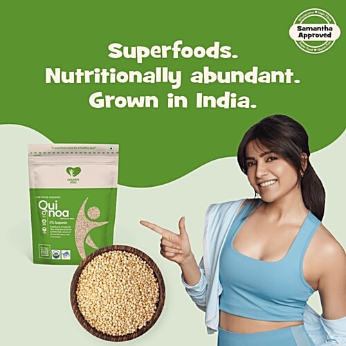 Nourish you White Quinoa - Gluten Free, 500 g  Powerhouse of Protein & Fibre
 Only plant food with high contents of all essential amino acids