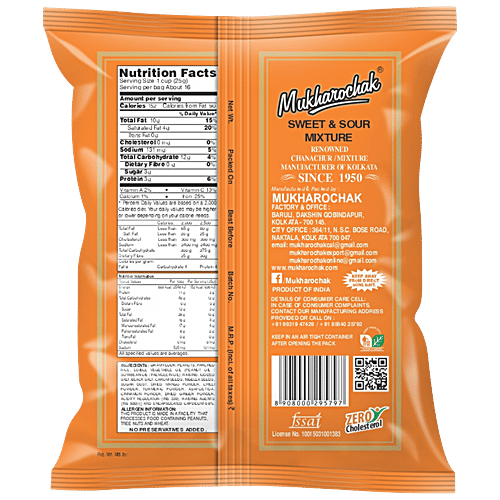 Mukharochak Namkeen - Sweet & Sour Chanachur, 400 g Zero Trans Fat & Zero Cholesterol